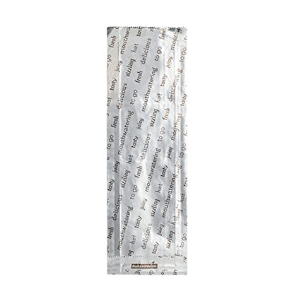 Restaurantware-Bag Tek 3.7 x 1.2 x 12 Inch Hot Dog Bags, 100 Large Hot Dog Wrappers - Greaseproof, Freezer-Safe, Printed Foil Accessories, Heat-Resistant, Non-Vented