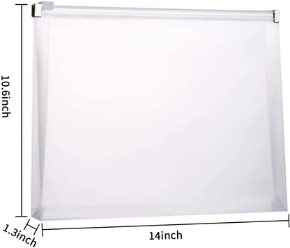 YoeeJob Plastic Envelopes, 10PCS Poly Envelopes with Zipper, Legal Size Expanding Plastic Zip Envelopes for Office School Home, Multi-Color 10 Pcs