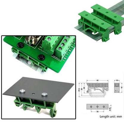 20 Pairs / 40 Pcs PCB DIN C45 Rail Mounting Adapter Circuit Board Mounting Bracket Carrier Clips Holder for Circuit Breaker Relay Electrical Appliances Green 1.38Inch
