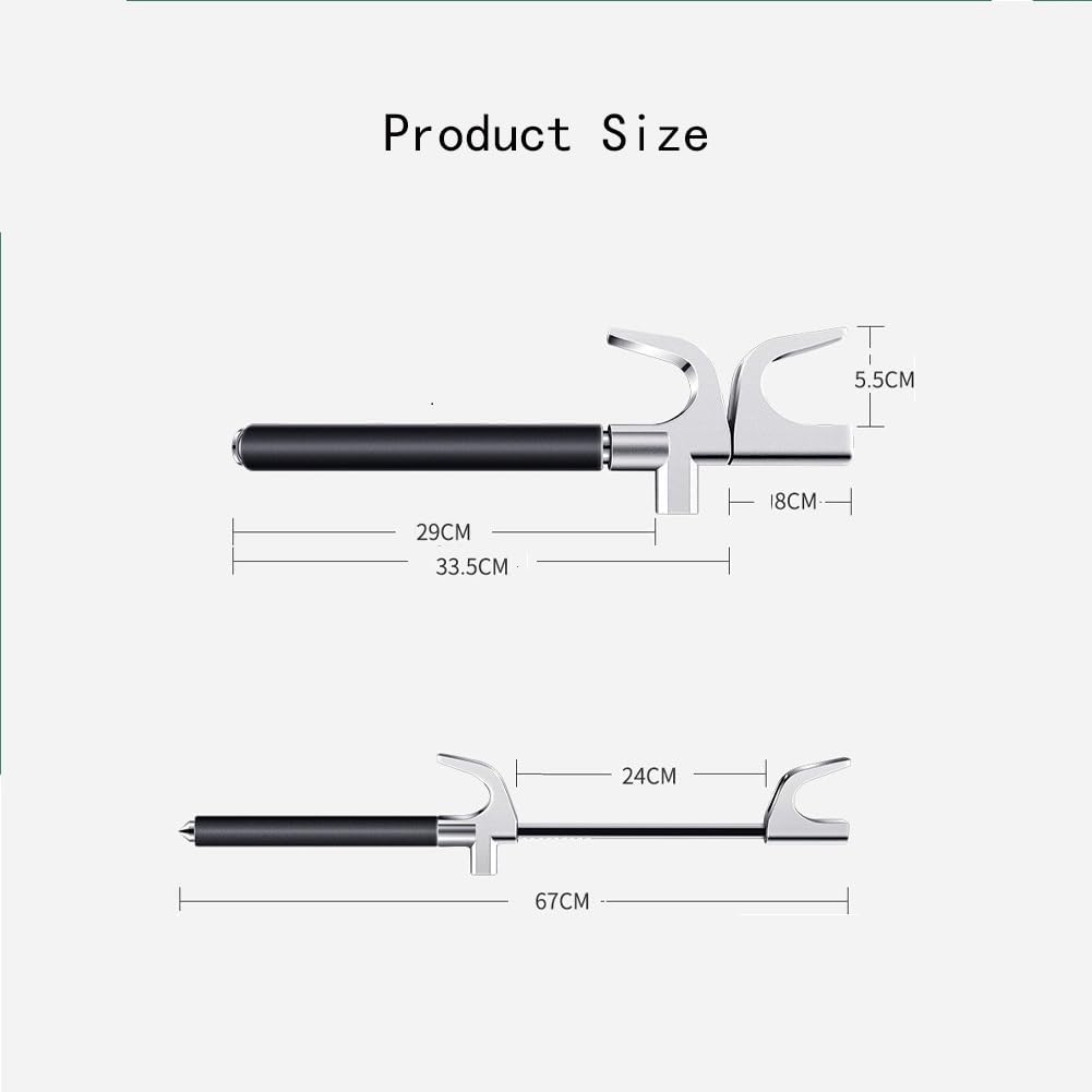 Car Steering Wheel Lock, Antitheft Lock with 3 Keys, Retractable Stainless Anti Theft Car Device with Escape Hammer Universal Fit Car Trucks SUV Van Auto