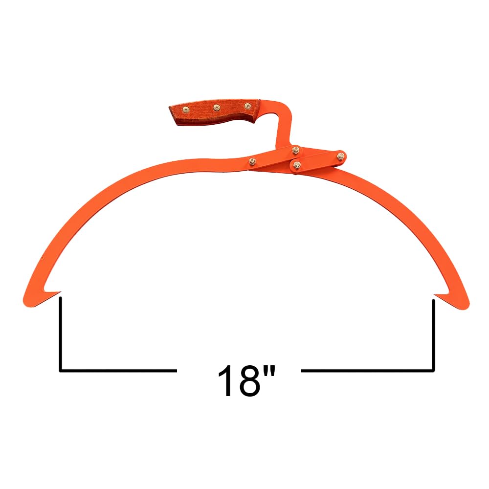 Wood Handle 2 Claw Skidding Tongs Non-Slip Grip, Log Lifting, Handling, Dragging & Carrying Tool (18 in)