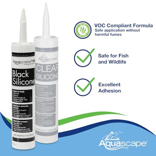 Aquascape 29186 Black Silicone Sealant, Safe for Fish, 10.1-Ounce