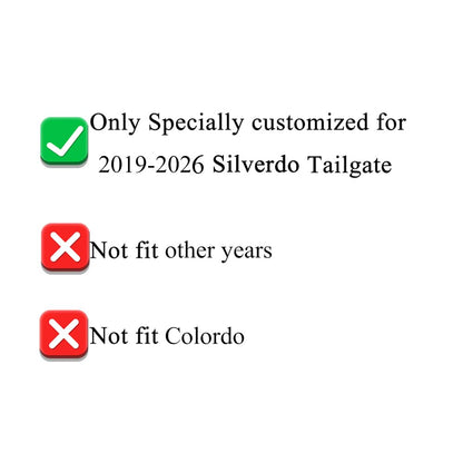CHRSHN Tailgate Insert Letters Compatible with Chevy Silverado 2019 2020 2021 2022 2023 2024 2025 2026 3D Emblems Badge with Strong Adhesive Matte Black