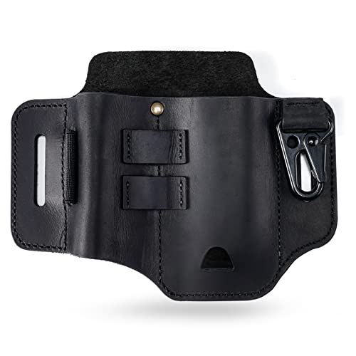 VIPERADE PJ35 Multitool Sheath for Belt, Leather EDC Pocket Organizer for Men, EDC Leather Sheath, EDC Belt Organizer, Multitool and Flashlight Holster