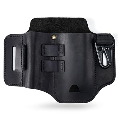 VIPERADE PJ35 Multitool Sheath for Belt, Leather EDC Pocket Organizer for Men, EDC Leather Sheath, EDC Belt Organizer, Multitool and Flashlight Holster