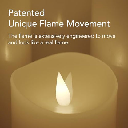 Softflame Flameless LED Candles with Remote Control, 3"x 7"Flickering 3D Moving Flame Battery Operated Candles in Real Wax Shell for Indoor Use, Home Decor Ivory