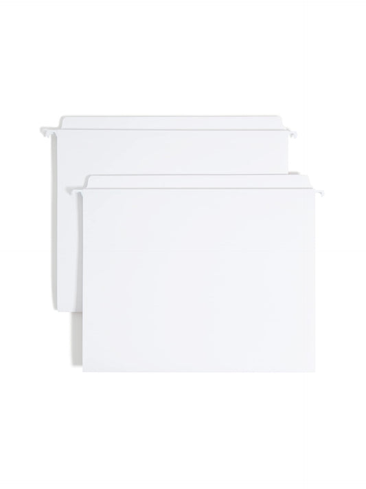 Smead Hanging File Folders, 20-Pack, Letter Size, Straight-Cut Built-in Reinforced FasTab, White, No-Insert Filing for Home Office, School and Business Document Organization
