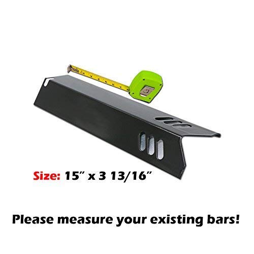 15" Grill Heat Plate Shield, Burner Cover, Flame Tamer for Backyard GBC1460W, BY13-101-001-13, Dyna-glo DGF510SBP, DGF510SSP, Uniflame, Montana, BHG Grills, Porcelain Steel 5 Pack