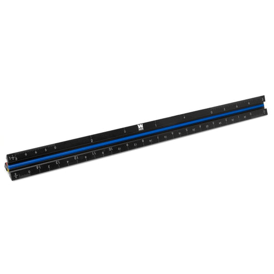 Wen Architect Scale Ruler, 12-Inch, Triangular, Aluminum with Laser-Etched Imperial Drafting Scales (ME333R)