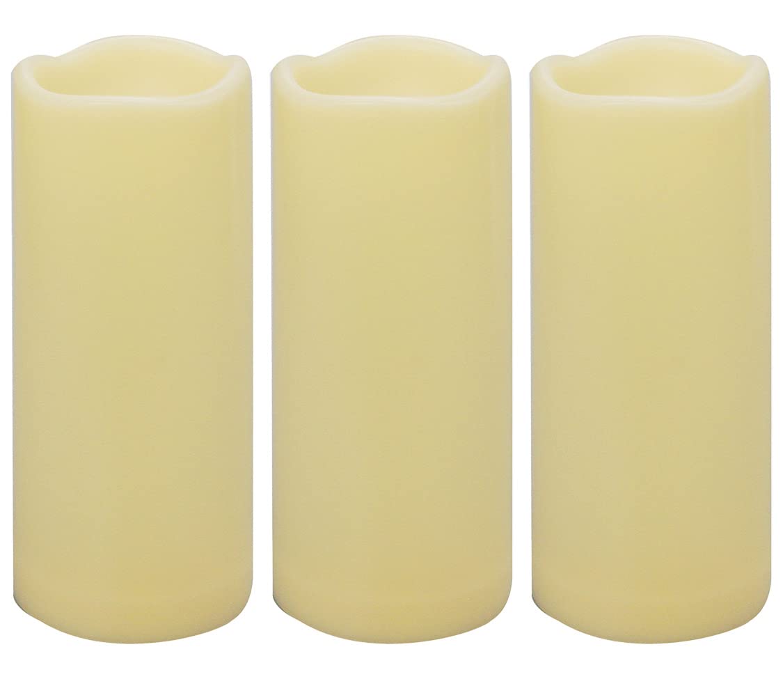 3PCS 7" Waterproof LED Flameless Timer Candles, 1000 Hours Long Battery Life/Flickering Battery Operated Electric Outdoor LED Large Pillar Candle for Outside Lantern Festival Decor etc.