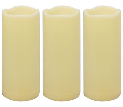 3PCS 7" Waterproof LED Flameless Timer Candles, 1000 Hours Long Battery Life/Flickering Battery Operated Electric Outdoor LED Large Pillar Candle for Outside Lantern Festival Decor etc.