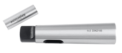 Accusize Industrial Tools MT3 to MT4 DIN2185 Morse Taper Sleeve Adaptor, Hardened & Ground, 2840-8034