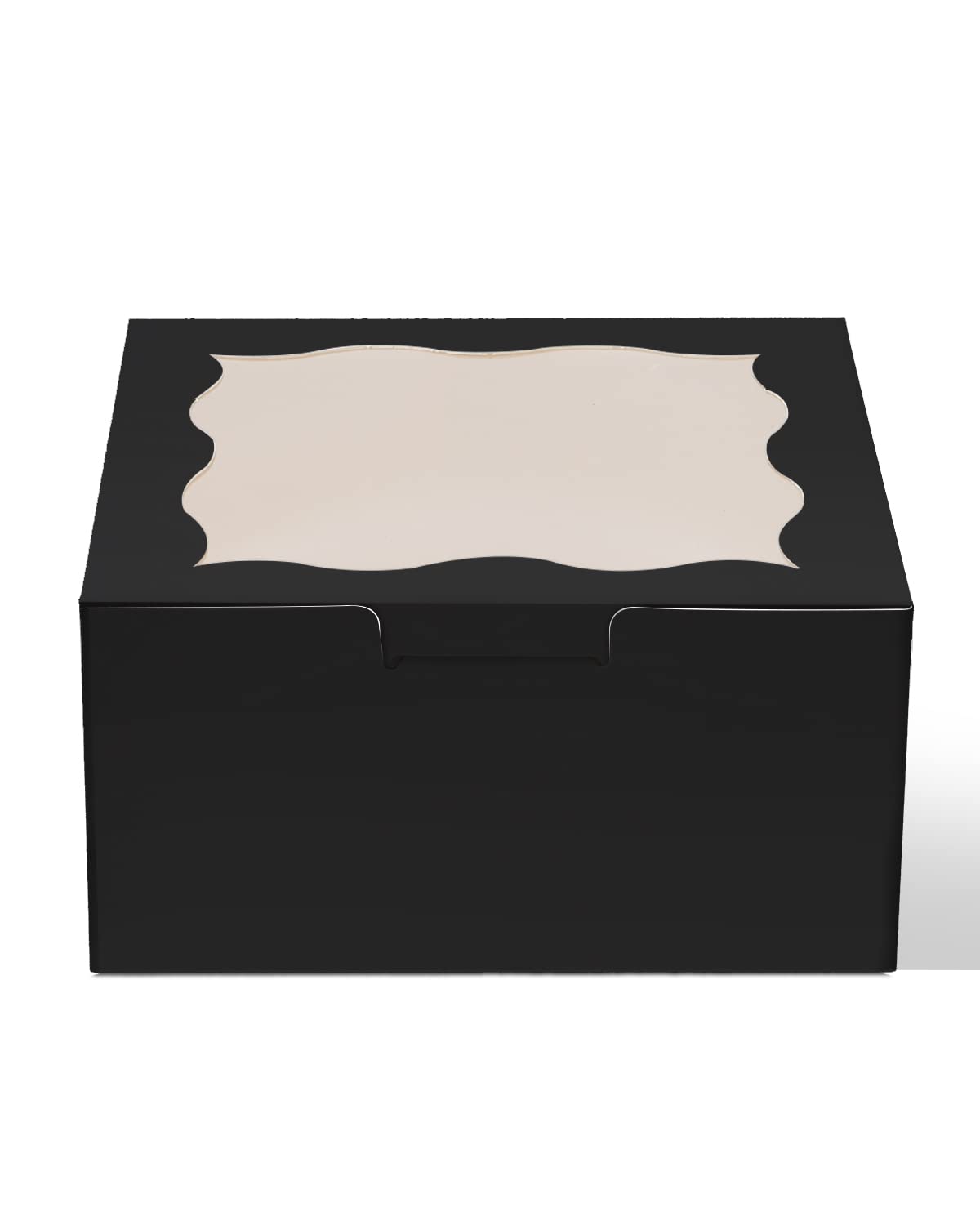 Bakepacker 4x4x2.5" Black Bakery Boxes with Window 60pcs Mini Cookie Boxes Macaron boxes Small Donut Pastry Boxes for Party
