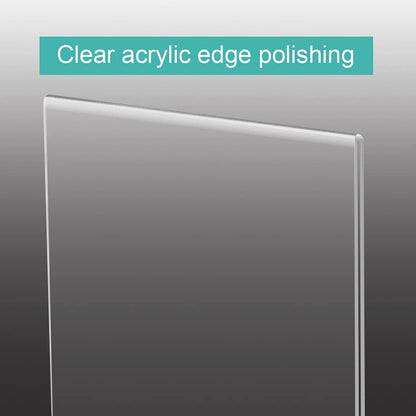 ADColor Clear Acrylic Sign Holder 8.5x11, Vertical Brochure Flyer Document Paper Display Holder for Office Desktop, Double Sided Plastic Picture Frame Table Menu Ad Display Stand for Restaurant Store Show Fairs-4Pack