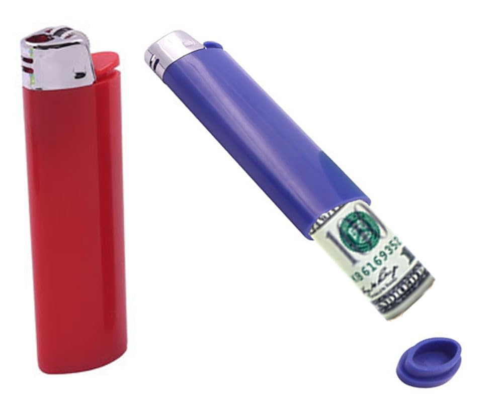 SECRET STASH Fake Lighter Diversion Safe - Hidden Compartments for Cash Jewelry Pills | Storage Box Discreet Hide Money Small Container Store Valuables in Plain Sight Safes Pill Hiding Light (2)