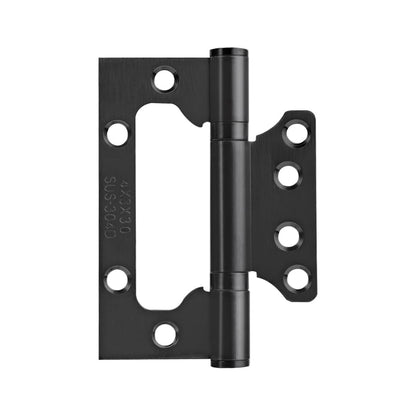 VOLUKA 6 Pack Non-Mortise Door Hinges - Easy to Install, 4" × 3" Stainless Steel Door Hinges - Smooth Movement and Heavy Duty, Black