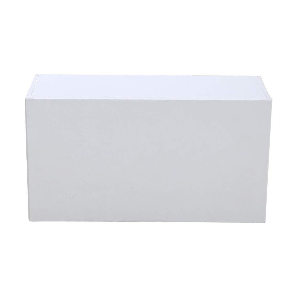 KINGFOM Rectangular PU Leather Facial Tissue Box Napkin Holder for Home Office, Car Automotive Decoration (White)