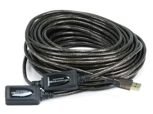 Monoprice 32-Feet USB 2.0 A Male to A Female Active Extension / Repeater Cable