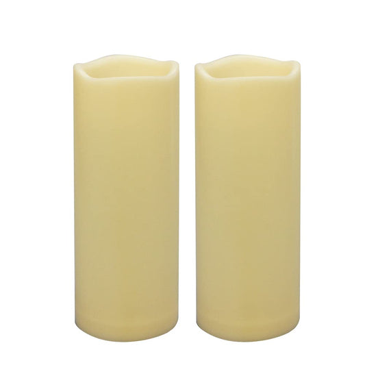 2 PCS 8" Waterproof LED Flameless Timer Candles, 1000 Hours Long Battery Life/Flickering Battery Operated Electric Outdoor LED Large Pillar Candle for Outside Lantern Festival Decor etc.