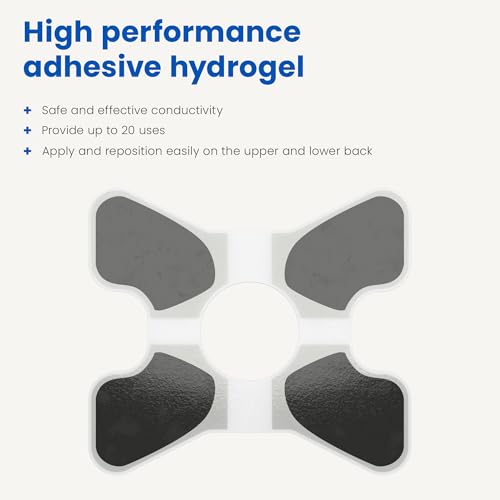 TensCare Ailment-Specific TENS & EMS Electrodes for Back Pain Relief – High-Performance Adhesive Hydrogel, Reusable Up to 20 Times, Universal Compatibility – Safe & Effective for Upper & Lower Back