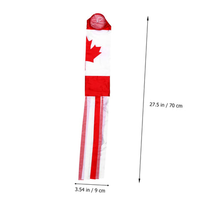 BESPORTBLE 4pcs Canadian Flag Windsock Outdoor Decoration, 27.55 * 14.17 * 3.54inch, Synthetic Silk Hanging Flags for Festivals, Barbecues, Sporting Events, and Backyard Decor