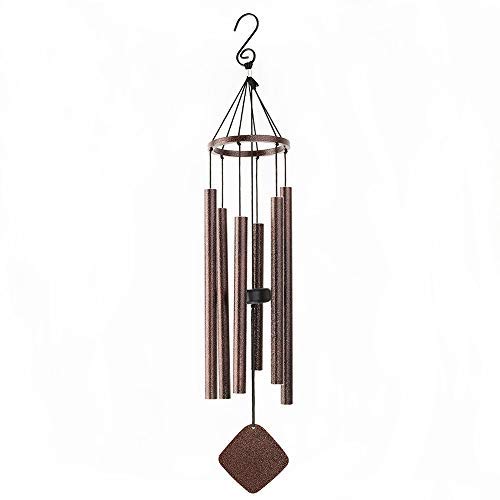 BLESSEDLAND Premium Wind Chimes-6 Hollow Aluminum Tubes 28" Wind Chime for Garden,Yard,Patio and Home Decoration (Copper Vein)