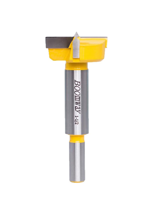 Boomway Forstner Drill Bit (1-1/2'' | 38.1mm) with YG6X Carbide, Suitable for fine Woodworking, Cabinet Making, etc