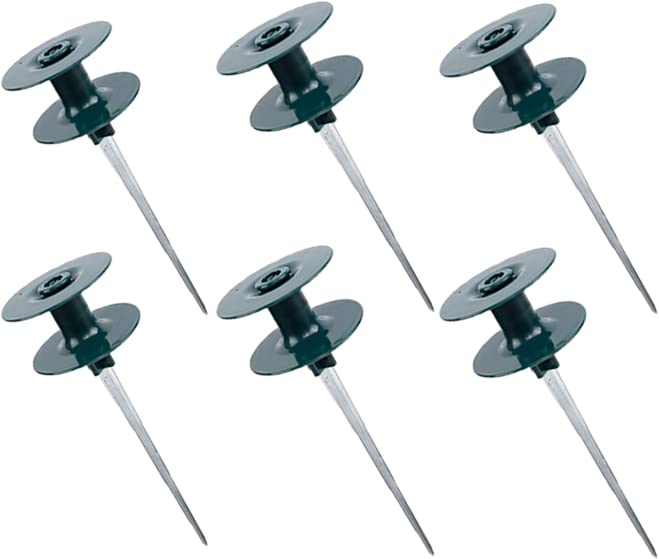 Coloch 6 Pack Garden Hose Guide Spike, 10 Inch Guides Water Hoses Guide Green ABS & Zinc Alloy Hose Guard Stake Spike with Heavy Spin Top, Protects Plants & Landscaping, Plant & Flower Bed Protection