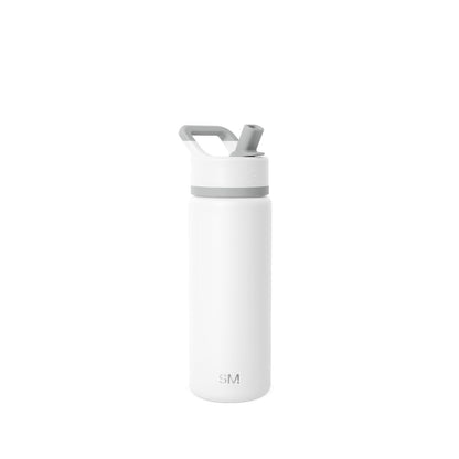 Simple Modern Kids Water Bottle with Straw Lid Vacuum Insulated Stainless Steel Metal Bottles | Reusable Leak Proof BPA-Free Flask for School | Summit Collection | 18oz, Winter White