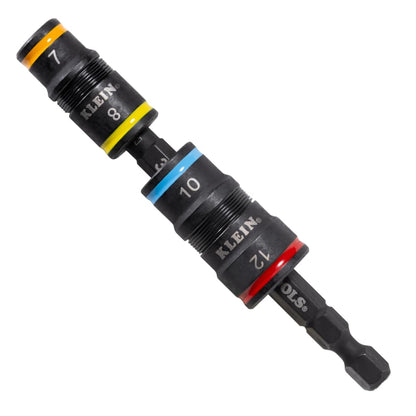 Klein Tools 32932M 4-in-1 Metric Impact Socket Set, 2 Flip Sockets with 4 Metric Hex Sizes, 7 mm, 8 mm, 10 mm, 12 mm, Impact Rated 3-1/2-Inch Shaft