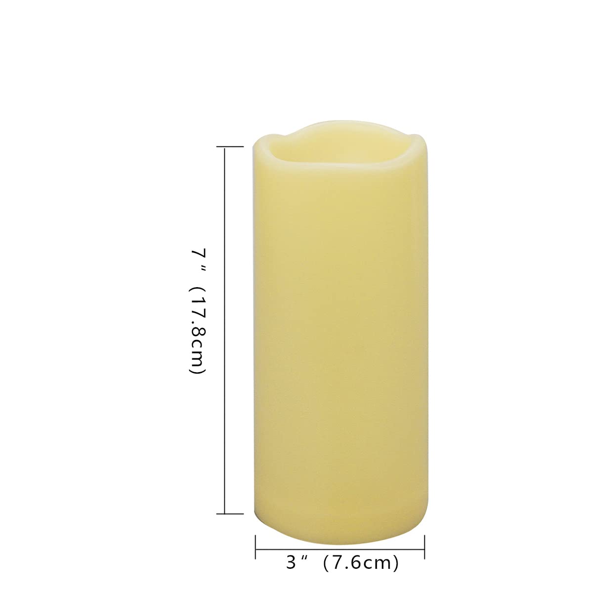 2 PCS 3" x7" Waterproof Outdoor Battery Operated Flameless LED Pillar Remote Candles Flickering Plastic Resin Electric Decorative Light for Lantern Patio Garden Home Decor Party Wedding Decoration