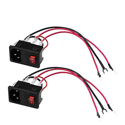 DEVMO 2PCS 3D Printer Power Switch 220V/110V 10A Short Circuit Protection Socket Inlet Module Plug with 250V Fuse Switch for Anet A8 Ender 2 and Most Printer