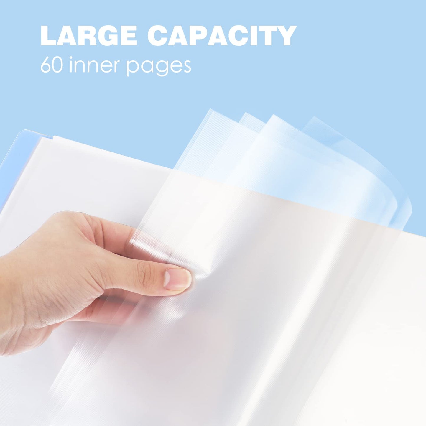 4Pcs Presentation Book with Clear Sheet Protectors, 60 Pockets A4 Portfolio Folder Binder Display 120 Pages Bound Sheet Protectors Brinder for Document, Kids Artwork, Diamond Painting