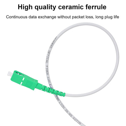 AutCreation Fiber Optic Internet Cable,Fiber Optic Patch Cable, Armored Fiber Optic Jumper Optical Patch Cord,Simplex OS1/OS2 9/125um,OD 3mm,LSZH (15M(49ft), White(SC/APC to SC/APC))
