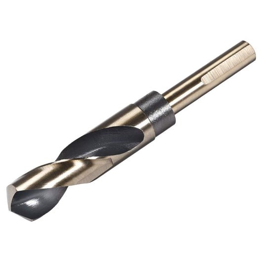 uxcell Reduced Shank Twist Drill Bits 22mm Black Nitride & Gold Titanium Coated High Speed Steel 4341 with 12.7mm (1/2") Shank for Stainless Steel Alloy Metal Plastic Wood