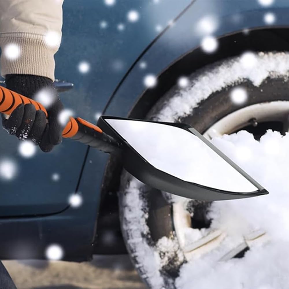 5-in-1 Snow Shovel with Extendable Handle Pivoting Brush Head and Foam Grip Versatile Removal Kit Storage Bag for Cars, Trucks, SUVs, Camping, Outdoor Use Shovel Car Camping Essentials