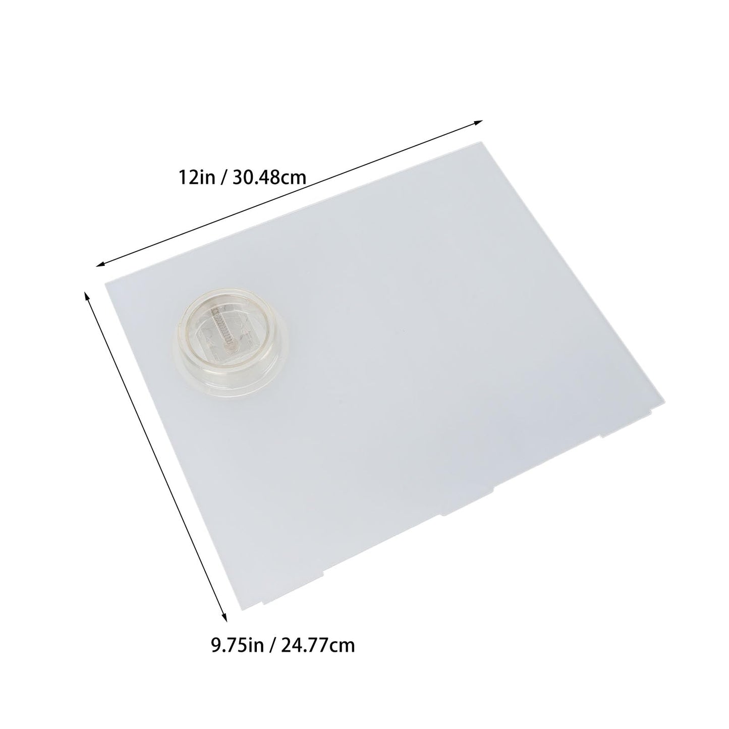 239061 RV Screen Door Slide 12 Inch Panel, Replacement Plastic Clear Slide Panel with Push Down Knob Opener for Travel Trailer
