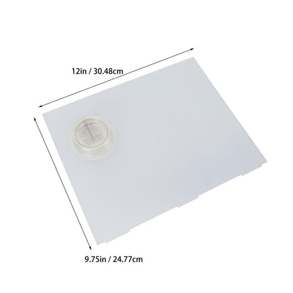 239061 RV Screen Door Slide 12 Inch Panel, Replacement Plastic Clear Slide Panel with Push Down Knob Opener for Travel Trailer
