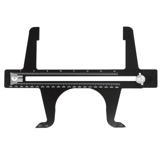 QWORK Brake Measuring Tool 6.5-14.25 Inch - Professional Precision Brake Resetting Gauge Tool Dual Scale Combination for Rear Drum Brake Lining Shoe, Disc Rotors, Parking, Hand Brakes