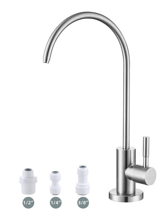 Bifordo Drinking Water Faucet,Easy to Install Sink Water Filter Faucet,Lead-Free Reverse Osmosis Faucets for Kitchen Bar Sink,Brushed Nickel RO Faucets SUS304 Stainless Steel