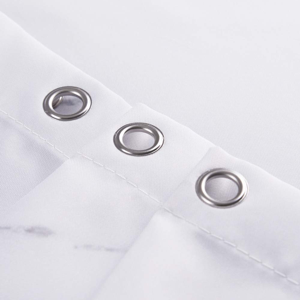 Yostev Marble Bathroom Shower Curtain,Grey and White Fabric Shower Curtain with Hooks,Unique 3D Printing,Decorative Bathroom Accessories,Water Proof,Reinforced Metal Grommets 72x72 Inches