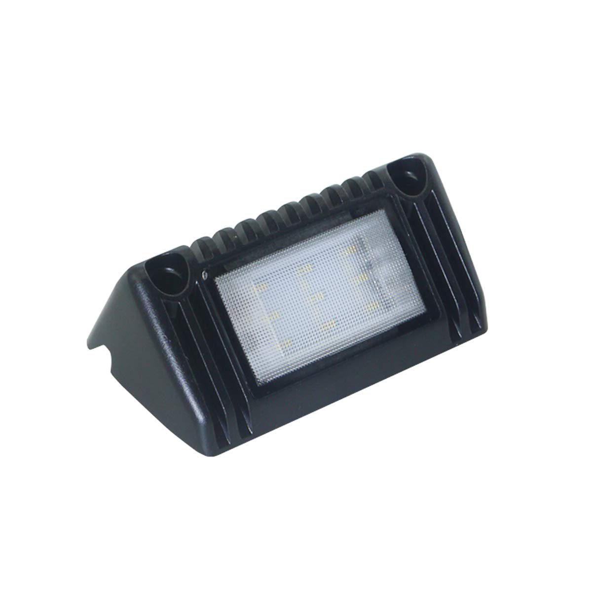 Raycharm 5" RV Exterior LED Work Lighting Fixture, 40° Down Angle Flood Beam, 6000K Cool-White Super Bright, 12V/24V DC, High Lumen Output Low Current Draw, Aluminum Housing Black Finish, 1-Pack