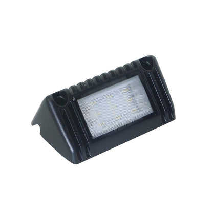 Raycharm 5" RV Exterior LED Work Lighting Fixture, 40° Down Angle Flood Beam, 6000K Cool-White Super Bright, 12V/24V DC, High Lumen Output Low Current Draw, Aluminum Housing Black Finish, 1-Pack