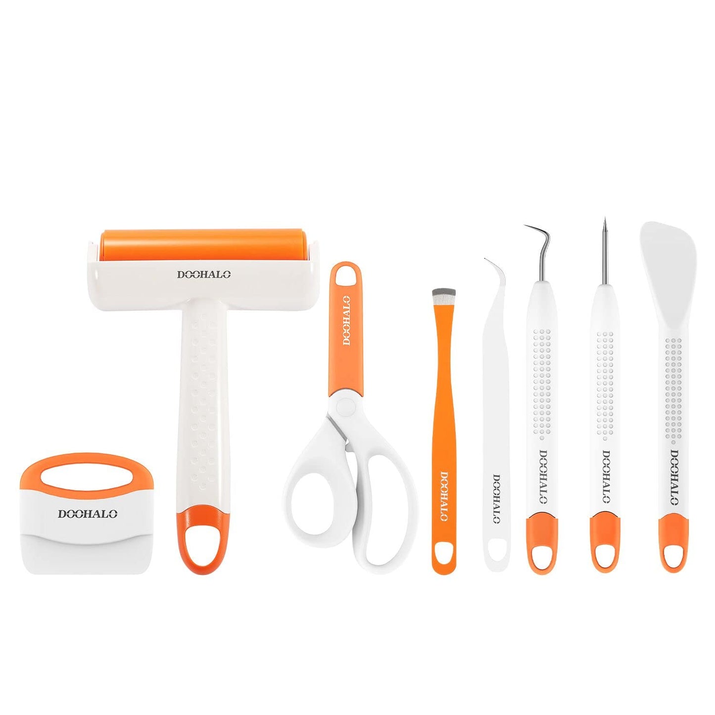 DOOHALO Brayer Roller Vinyl Weeding tools for Cricut Tools Crafting Basic Accessories Set Kit for Silhouette Weeding scraper spatula tweezers scissors basic tools bundle for sewing