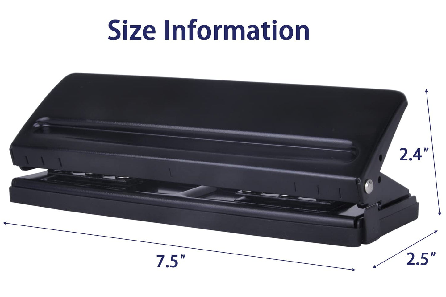 All Metal Adjustable 6-Hole Paper Puncher, A5 A6 A7 6 Ring Punch with Positioning Mark, 6 Sheet Capacities Puncher for Dairy Planner, Personal, Agenda, Binder Refill Pages (Black)