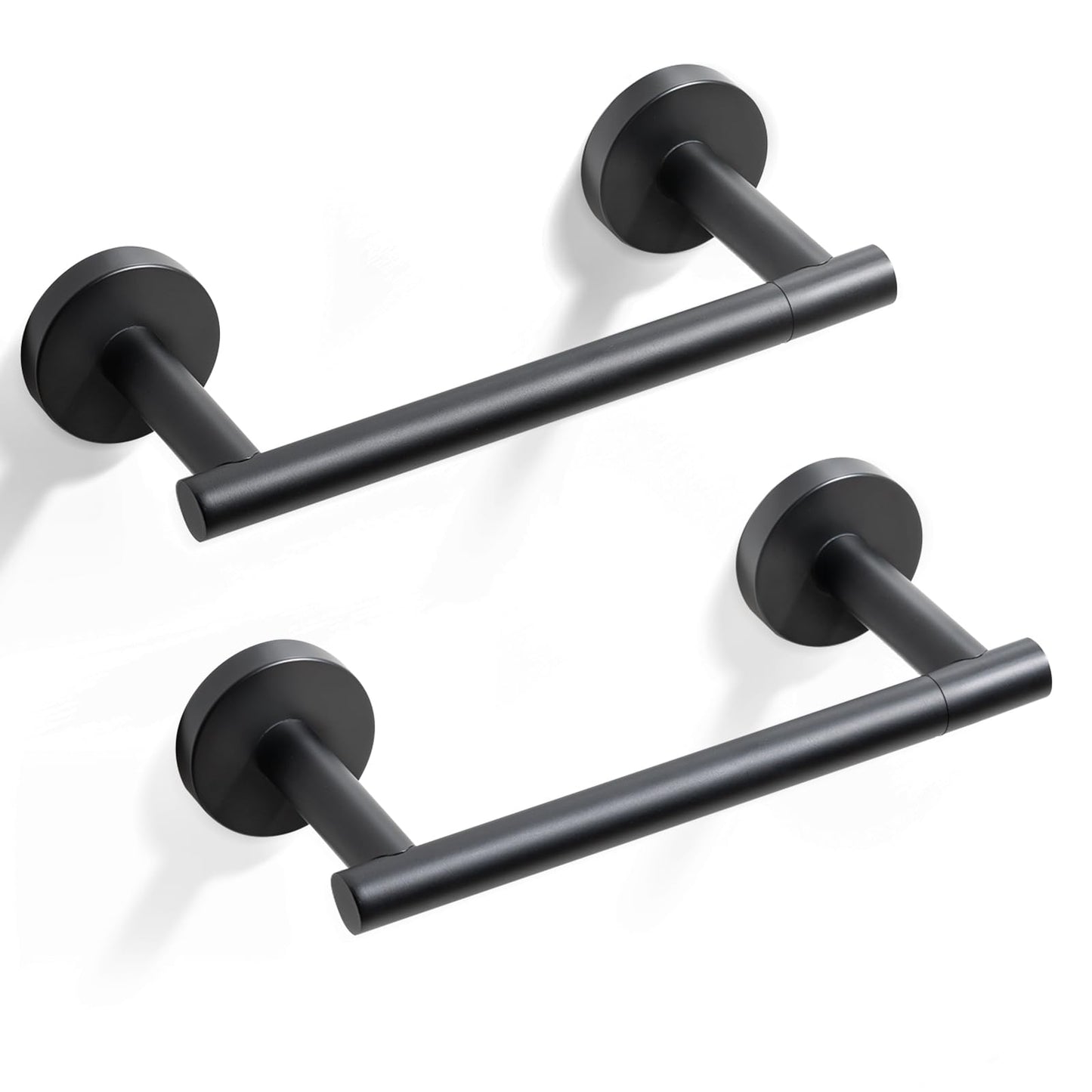 HITSLAM Toilet Paper Roll Holder Matte Black, 2 Pack Double Post Pivoting Toilet Paper Holder Wall Mount, SUS304 Stainless Steel Toilet Tissue Holder, Bathroom Accessories for Kitchen, Washroom