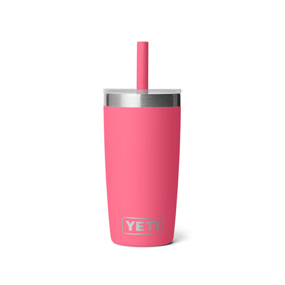 YETI Rambler Jr. 10 Oz Tumbler with Silicone Straw Lid, Tropical Pink