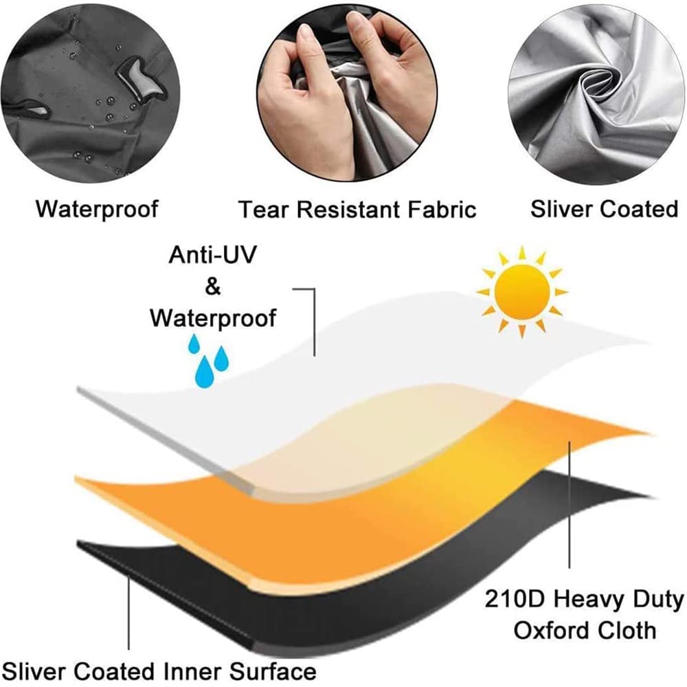 Skyour Lawn Mower Cover Waterproof Garden Ride-On Tractor Cover Outdoor Storage Dust Snow Rip-resistant Riding Lawn Mower Protector Covers (M: 69x43x43in)