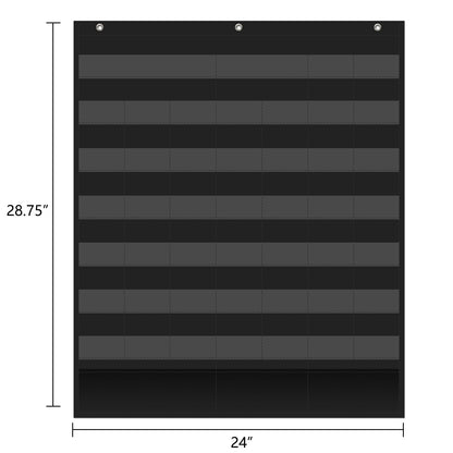 REGELETO Boho Calendar Pocket Chart with 92 Cards for Classroom,46 Pockets Black Monthly Calendar and Weather Pocket Chart for Students Learning Size: 28.75" H x 24" W inch for Home or Classroom