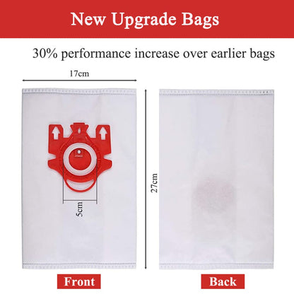 15Pcs Vacuum Bags, Air Clean 3D Efficiency Dust Bag Replacement Compatible with Miele FJM Vacuum Compact C2 Compact C1 Complete C1 S241 S290 S300i S500 S700 S4 S6 Series